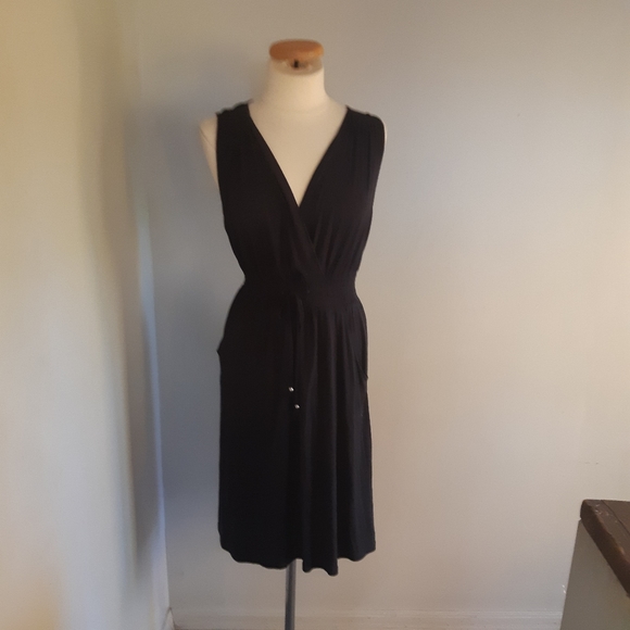 Denver Hayes Women's Size Medium Black Dress Sleeveless Crepe Tie - Picture 6 of 11